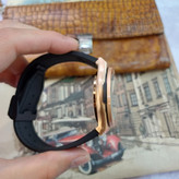 ساعت مچی عقربه ای آنالوگ برند HUBLOT تک موتور تاریخ شمار دار بند چرم قفل فیکسر پروانه ای