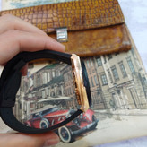 ساعت مچی عقربه ای آنالوگ برند HUBLOT تک موتور تاریخ شمار دار بند چرم قفل فیکسر پروانه ای