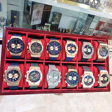 ساعت مچی عقربه ای آنالوگ برند HUBLOT تک موتور تاریخ شمار دار بند چرم قفل فیکسر پروانه ای