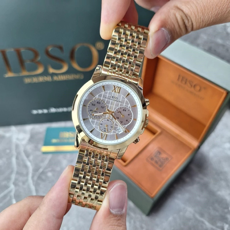 ساعت مچی مردانه اورجینال برند ایبسو IB9263-Gold-White