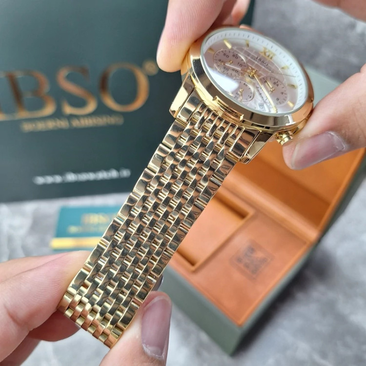 ساعت مچی مردانه اورجینال برند ایبسو IB9263-Gold-White