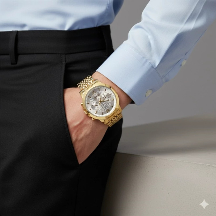 ساعت مچی مردانه اورجینال برند ایبسو IB9263-Gold-White